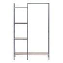 Έπιπλο εισόδου-ραφιέρα Herevy pakoworld σε oak απόχρωση με μαύρο μέταλλο 101x35x160εκ