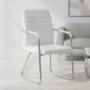 Καρέκλα επισκέπτη Sefine pakoworld λευκό pu-πόδι χρωμίου 53x45x97εκ