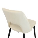 Καρέκλα Murde pakoworld μπεζ βελούδο και μεταλλικά πόδια σε μαύρη απόχρωση 48.5x61x89εκ