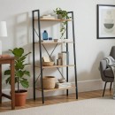 Βιβλιοθήκη- Ραφιέρα Ramon pakoworld φυσικό-μαύρο 60x23x145,5εκ