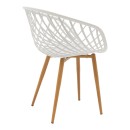 Τραπεζαρία Quana-Ezra pakoworld σετ 5τεμ γυάλινο 8χιλ διάφανο - λευκό πόδι 120x70x75εκ