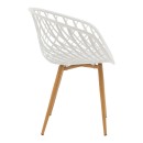 Τραπεζαρία Quana-Ezra pakoworld σετ 5τεμ γυάλινο 8χιλ διάφανο - λευκό πόδι 120x70x75εκ