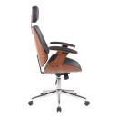 Καρέκλα γραφείου διευθυντή Fetseno pakoworld μαύρο pu-βάση χρωμίου 53x56x113.5-123.5εκ