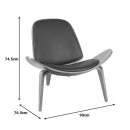 Πολυθρόνα Vilma pakoworld PU μαύρο- plywood καρυδί 90x76.5x74.5εκ