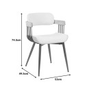 Πολυθρόνα Cameo pakoworld μέταλλο μπρονζέ-white-wash ξύλο-μπέζ ύφασμα 53x49.5x75.5εκ