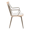 Πολυθρόνα Posse pakoworld μέταλλο μπρονζέ-white wash ξύλο-μπεζ ύφασμα 52x59x83εκ