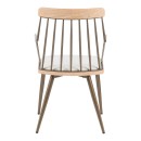 Πολυθρόνα Posse pakoworld μέταλλο μπρονζέ-white wash ξύλο-μπεζ ύφασμα 52x59x83εκ