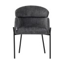Πολυθρόνα Tolerse Inart ανοιχτό γκρι ύφασμα-πόδι μαύρο μέταλλο 58x57x80εκ | Συσκευασία 2 τμχ