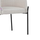 Πολυθρόνα Tolerse Inart μπεζ ύφασμα-πόδι μαύρο μέταλλο 58x57x80εκ | Συσκευασία 2 τμχ