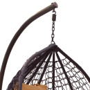 Κούνια Zafer pakoworld κρεμαστή μέταλλο-pp καφέ σφ.-μαξιλάρι μπεζ 106x103x200εκ