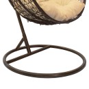 Κούνια Zafer pakoworld κρεμαστή μέταλλο-pp καφέ σφ.-μαξιλάρι μπεζ 106x103x200εκ