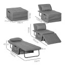 Σκαμπό-κρεβάτι Grejio pakoworld ύφασμα σε ανθρακί απόχρωση κα πόδι μαύρο μέταλλο 70x70x45εκ