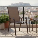 Πολυθρόνα Calan pakoworld μέταλλο σκούρo καφέ-textilene καφέ 54x74x91εκ