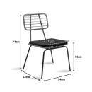 Καρέκλα Naoki pakoworld μέταλλο μαύρο-pe γκρι