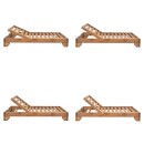 Ξαπλώστρα Zalka pakoworld L1 σε καρυδί απόχρωση 66x197x28εκ