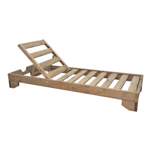 Ξαπλώστρα Fendy pakoworld ξύλο ελάτου σε καρυδί απόχρωση 71.5x200x24εκ