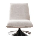Πολυθρόνα Remona pakoworld περιστρεφόμενη κρεμ ύφασμα-πόδι χρωμίου 63x80x80εκ