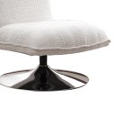 Πολυθρόνα Remona pakoworld περιστρεφόμενη κρεμ ύφασμα-πόδι χρωμίου 63x80x80εκ