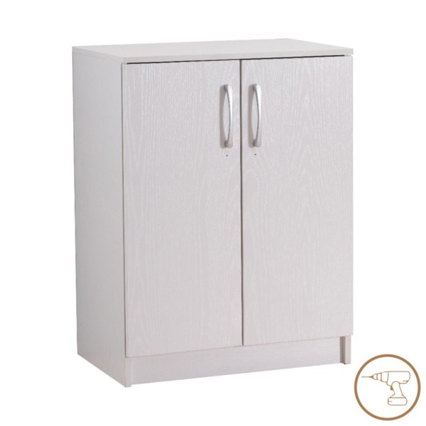 Παπουτσοθήκη-ντουλάπι Shordo pakoworld λευκό-oak μελαμίνης 60x40.5x80εκ