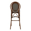 Σκαμπό μπαρ Dezyan pakoworld καρυδί αλουμίνιο-γκρι textilene 41.5x53.5x116εκ