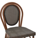 Σκαμπό μπαρ Dezyan pakoworld καρυδί αλουμίνιο-γκρι textilene 41.5x53.5x116εκ