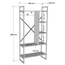 Έπιπλο εισόδου Feranda pakoworld με ράφια oak με μαύρο μεταλλικό σκελετό 88x34x180εκ