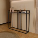 Κονσόλα Convida pakoworld ανθρακί με μαύρο μεταλλικό σκελετό 100x25x90εκ