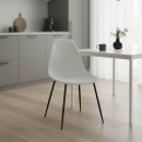 Καρέκλα Ballen pakoworld pp λευκό με μαύρα μεταλλικά πόδια 41.5x53x84.5εκ | Συσκευασία 4 τμχ