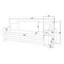 Καναπές-κρεβάτι με αποθηκευτικό χώρο διθέσιος Vox pakoworld κρεμ ύφασμα 154x82x83εκ
