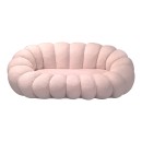 Καναπές Embrace pakoworld μπουκλέ ύφασμα σε ροζ απόχρωση 180x105x65εκ