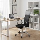 Καρέκλα γραφείου Joel II pakoworld με ύφασμα mesh σε μαύρη απόχρωση 61x59x109.5-123εκ