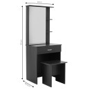 Τουαλέτα κρεβατοκάμαρας Zelia pakoworld με καθρέπτη και σκαμπό χρώμα λευκό 60x40.5x151εκ