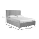 Κρεβάτι με αποθηκευτικό χώρο Lineo pakoworld μπουκλέ σε μπεζ απόχρωση 160x200εκ