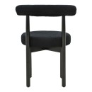 Καρέκλα Fenza pakoworld μαύρο μπουκλέ ύφασμα-πόδι ξύλο οξιάς σε μαύρη απόχρωση 60x54x75εκ | Συσκευασία 2 τμχ