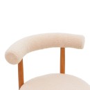Καρέκλα Fenza pakoworld μπεζ μπουκλέ ύφασμα-πόδι ξύλο οξιάς σε καρυδί απόχρωση 60x54x75εκ | Συσκευασία 2 τμχ