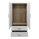 Ντουλάπα δίφυλλη με 2 συρτάρια Lego pakoworld σε sonoma-λευκή απόχρωση 80x42x180εκ