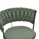 Πολυθρόνα Alkia I pakoworld ύφασμα σε χακί απόχρωση- πόδι μαύρο μέταλλο 57x58.5x72εκ | Συσκευασία 2 τμχ