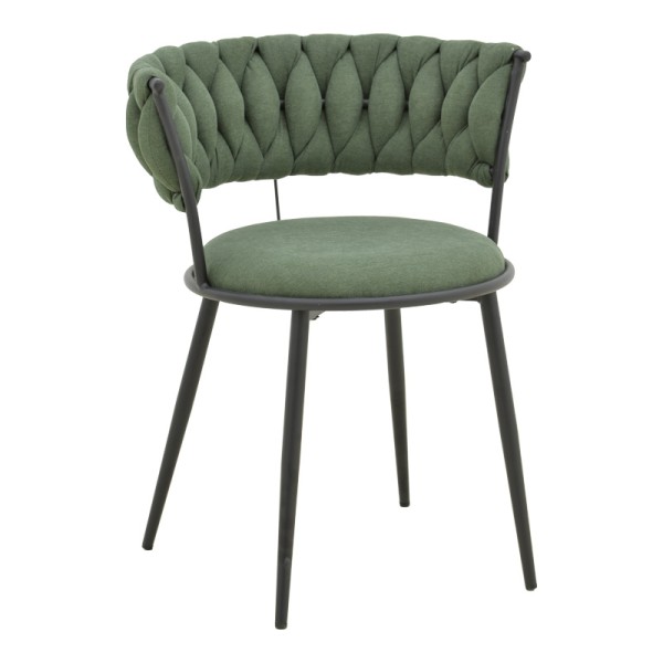 Πολυθρόνα Alkia I pakoworld ύφασμα σε χακί απόχρωση- πόδι μαύρο μέταλλο 57x58.5x72εκ | Συσκευασία 2 τμχ