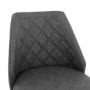 Σκαμπό μπαρ Inflame pakoworld PU ανθρακί-μέταλλο μαύρο | Συσκευασία 2 τμχ