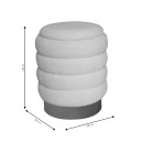 Σκαμπό-μπαούλο Dazzle pakoworld μπουκλέ cream-χρυσό Φ36x44εκ