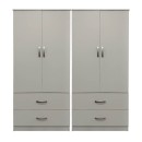 Ντουλάπα τετράφυλλη με συρτάρια Lego pakoworld λευκή 160x42x180εκ