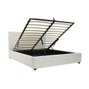 Κρεβάτι Roi pakoworld 160x200 PU λευκό ματ + αποθηκευτικό χώρο