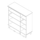 Παπουτσοθήκη-ντουλάπι SANTO pakoworld 16 ζεύγων χρώμα sonoma 89,5x34,5x91,5εκ