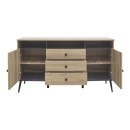 Μπουφές Zezan pakoworld σε sonoma-ανθρακί απόχρωση 140.5x41.5x80εκ