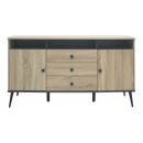 Μπουφές Zezan pakoworld σε sonoma-ανθρακί απόχρωση 140.5x41.5x80εκ