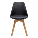 Τραπεζαρία Manka Ι -Gaston pakoworld σετ 3τεμ σε sonoma-μαύρη απόχρωση 80x80x77εκ