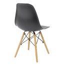 Τραπεζαρία Manka-Julita pakoworld σετ 5τεμ σε sonoma-μαύρη απόχρωση 110x80x77εκ