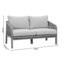 Σαλόνι κήπου Malibu pakoworld μασίφ ξύλο ακακίας-ύφασμα μπεζ