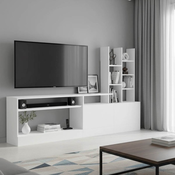 Σύνθετο σαλονιού Seruno pakoworld λευκό 170x25x100εκ