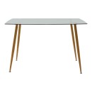 Τραπεζαρία Chloe-Aurora I pakoworld σετ 5τεμ γυάλινο 8χιλ ανθρακί - πόδι φυσικό 120x70x75εκ